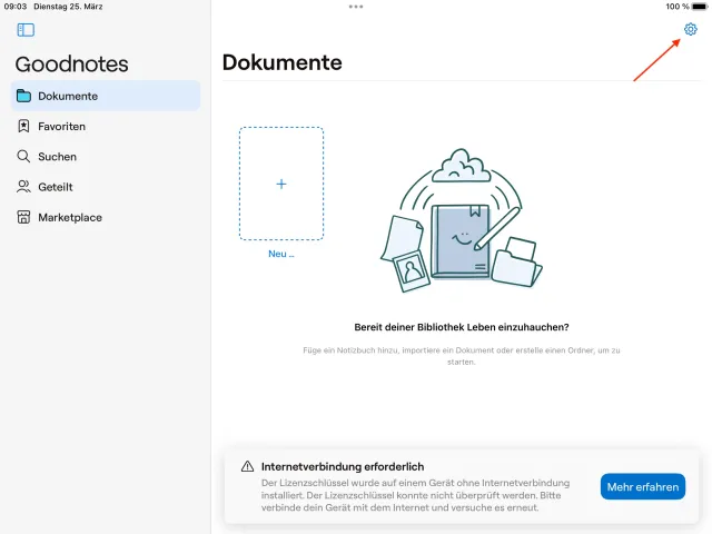 Goodnotes Synchronisation iCloud 1