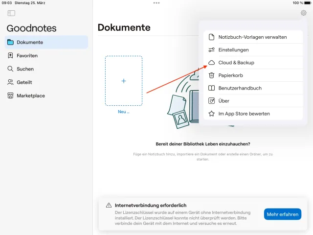 Goodnotes Synchronisation iCloud 2