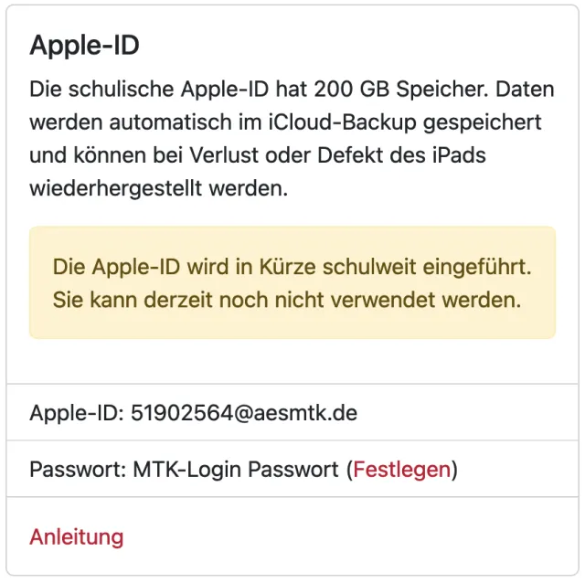 Apple Account im IDM