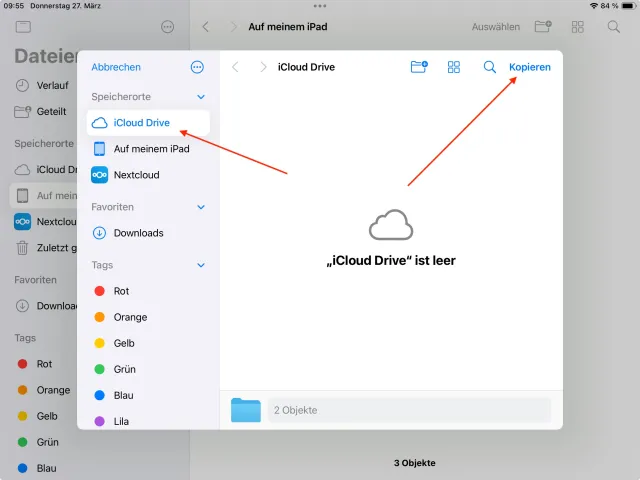 Verschieben auf iCloud Drive 3